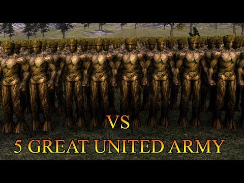 300 GROOT vs  5 GREAT UNITED ARMY (50000 WARRIOR) -  Ultimate Epic Battle Simulator