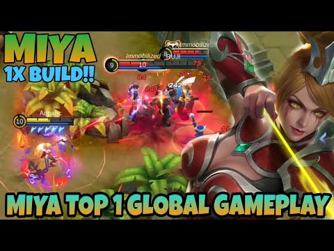 MIYA 3X BUILD!! MIYA TOP 1 GLOBAL GAMEPLAY | MOBILE LEGENDS