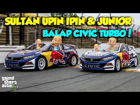 SULTAN UPIN IPIN MOBIL BALAP HONDA CIVIC TYPE R TURBO KENCANG - GTA V MOD UPIN IPIN EPISODE SPESIAL
