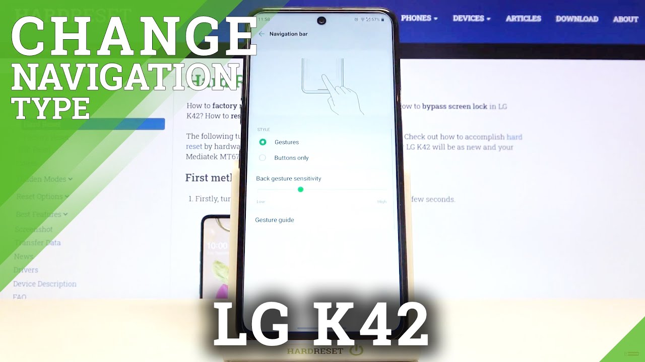 How to Switch between Navigation Bar & Gestures - LG K42 and Navigation Bar