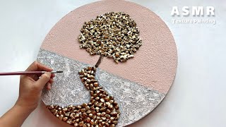 Stunning Tree Painting With Crystals & Stones | Easy Textured Art Anyone Can Do It! | ASMR Painting