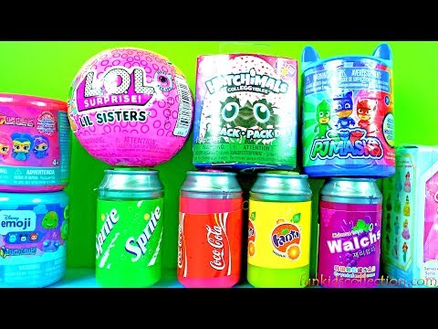 Opening Coca Cola Can Slime, Fanta Slime, Sprite Can Slime Soda Can Slime. Unboxing 10 Toy Surprises