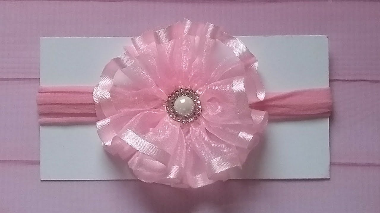 Flor 🌺de Organza com cetim na faixa slim
