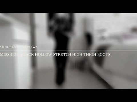 Promo ~ MissHeel Black Hollow Stretch High Thigh Boots