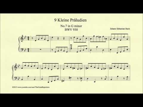 Bach, Prelude in G minor, BWV 930, Piano