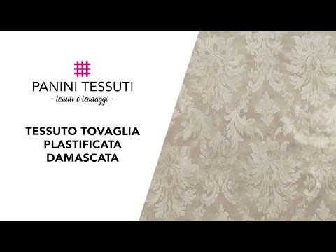 Tovaglia Damascata First-Tex - Qualità Gastronomica, Poliestere, Antimacchia, Colore Crema, 110x140 Cm