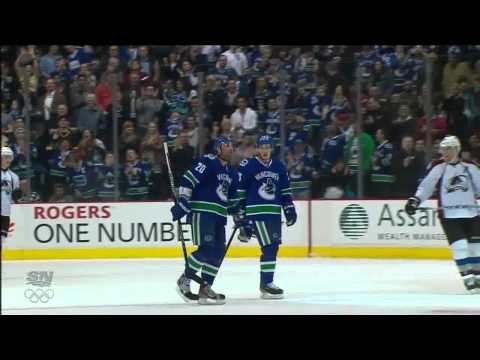 Canucks Vs Avalanche - Chris Higgins Short Handed Goal 3/28/12 [HD]