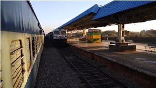 preview picture of video 'Madly honking EMD with Kacheguda-Mangalore exp rips through Shadnagar crossing KSK  | IndianRailways'
