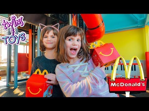 Twins Kate and Lilly go to McDonald's and get Happy Meals!!
