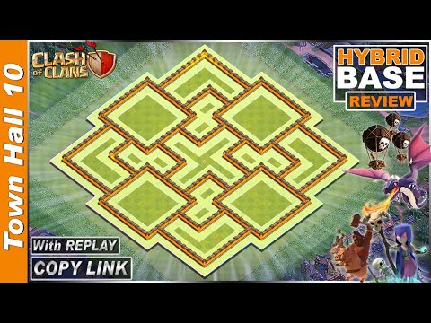 NEW BEST! TH10 Base with REPLAY 2021!! Town Hall 10 HYBRID base with COPY LINK - Clash of Clans