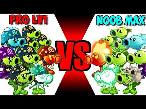 Team NOOB Max Level VS PRO Level 1 - Who Will Win? - Pvz 2 Team Plant vs Team Plant