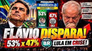 FLÁVIO ABRE 6 PONTOS SOBRE LULA! Nova pesquisa agita o 2º turno; Centrão amplia apoios. ROTA BR