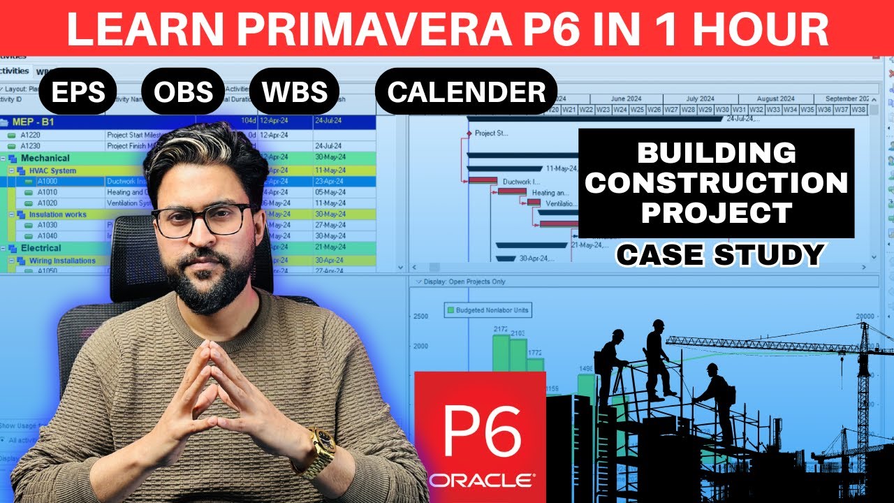 Complete Primavera P6 For Beginners in 1 Hour | Full Project in Primavera p6 in English