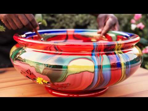 From raw wood combined with epoxy resin to create a masterpiece _ The magic of wood turning