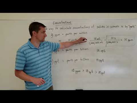 Concentrations using ppm, ppb, and ppt