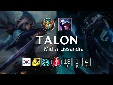 Talon Mid vs Lissandra - KR Challenger Patch 8.22