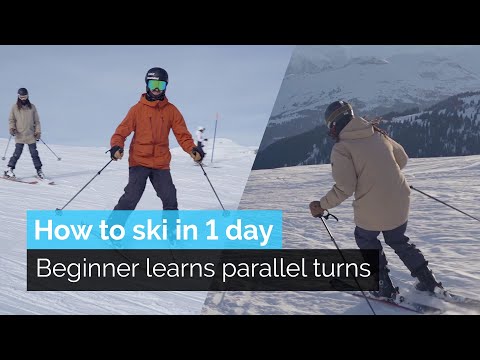 How to Ski in One Day | Beginner Learns Parallel Turns thumbnail