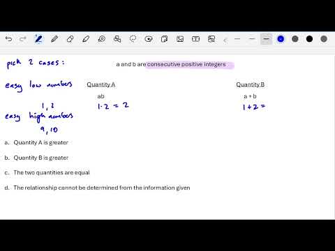 Quantitative Comparison — Algebra (GRE)