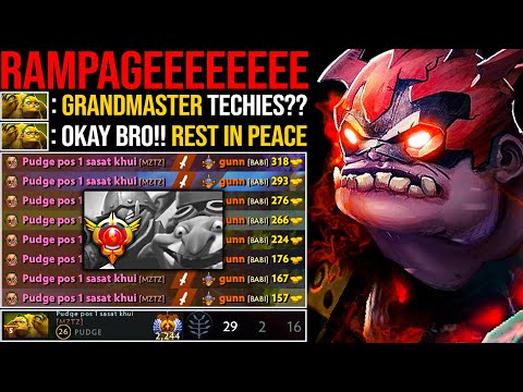 GRANDMASTER TECHIES BRO? OK R.I.P !!! PUDGE CARRY 29KILLS EPIC RAMPAGE | Pudge Official