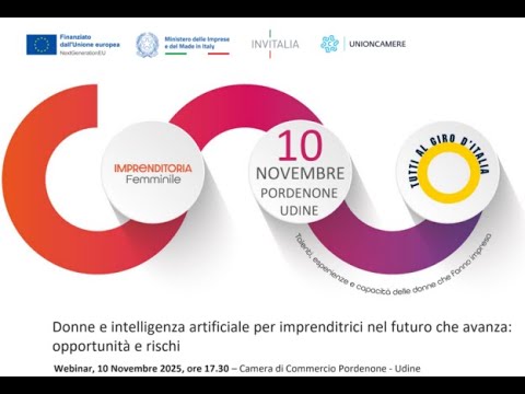 Giro d’Italia delle donne che fanno impresa. tappa Pordenone-Udine 10 Novembre 2025.