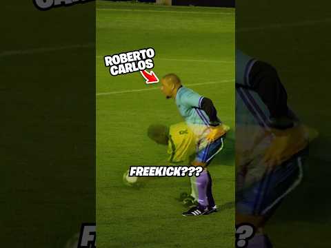 Roberto Carlos Recreates ICONIC Free Kick 🤯 #football