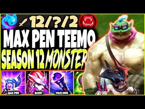 Our Max Pen Teemo Build is a NEW Season 12 MONSTER ~ Delete All EASILY 🔥 LoL Top Teemo s12 Gameplay