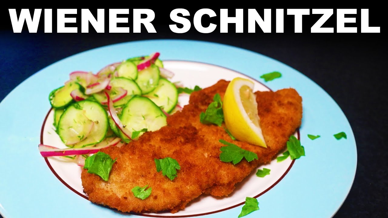 Schnitzel veal, chicken and pork versions with cucumber salad