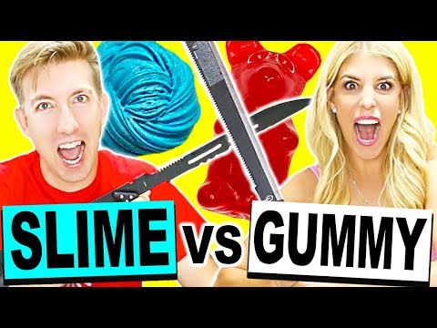 GIANT GUMMY & SLIME VS FRUIT NINJA! Video