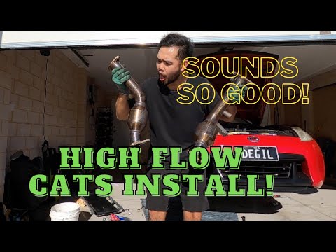 Nissan 370z High Flow Cats Test Pipes Install!!