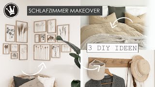 SCHLAFZIMMER MAKEOVER | DIY-Bilderrahmen + Hakenleiste selber machen | Bettwäsche färben