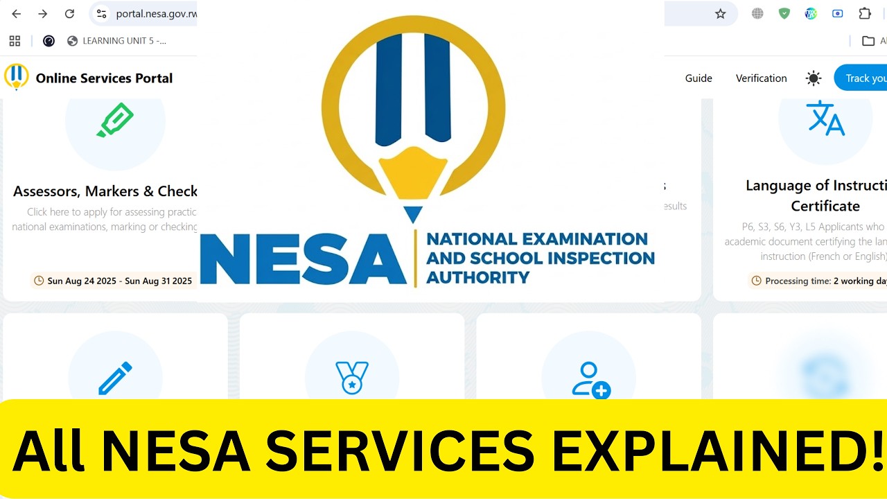 🇷🇼 NESA Online Services Portal (Full Guide 2026) | Apply, Replace Certificate, Check Results & More!
