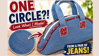 I Turned a Pair of Jeans Into THIS Bag Using ONE Circle!