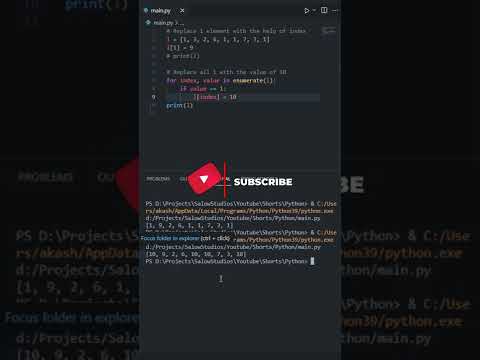 Replace element in a list python for freshers python interview question #shorts #coding #interview