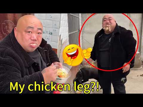 He gave my chicken leg to the dog! That's outrageous!
