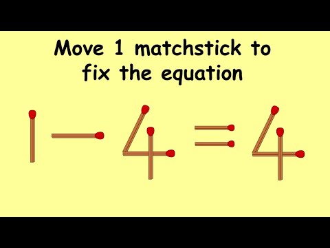 1-4=4 fix the equation | MatchStick Puzzle #101 | Move 1 Matchstick | Puzzles with answer