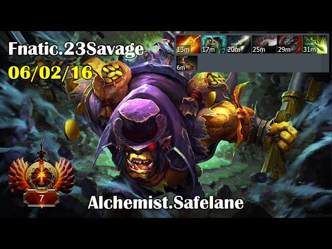 Dota 2 Pro Replay | Safelane | Alchemist [Fnatic.23Savage] | ~8302mmr | 7.26c