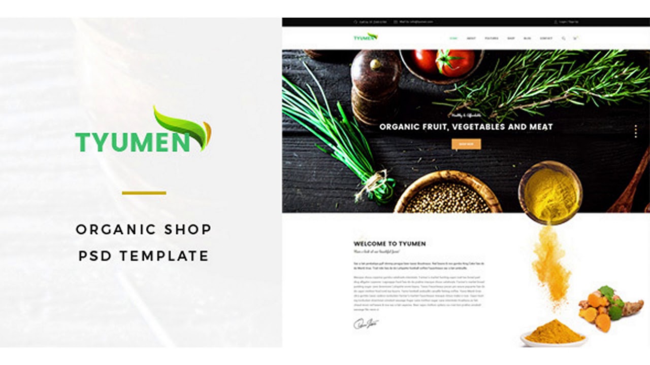 Tyumen - Organic Shop PSD Template | Themeforest Website Templates and Themes