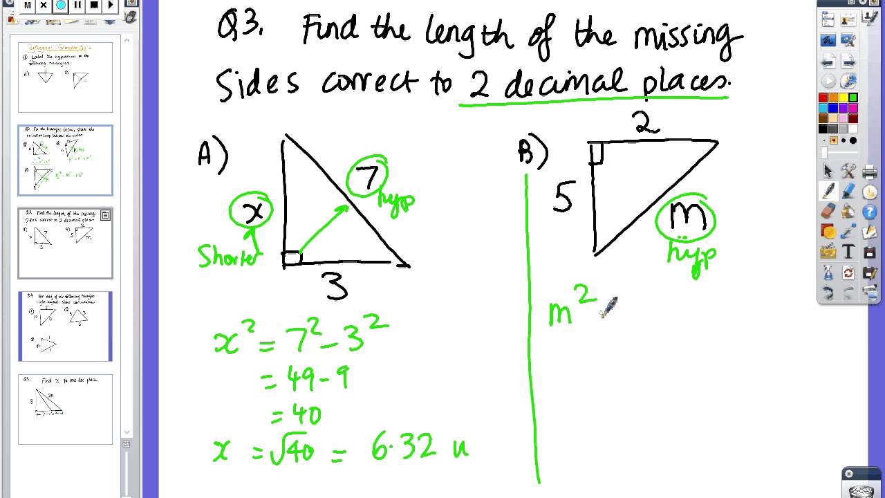 Formative Quiz on Pythagoras