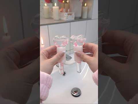 9 step skincare routine💖#skincare #aesthetic #shorts #viral #satisfying #asmr #pink #skincareroutine