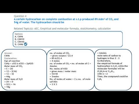 JAMB/UTME CHEMISTRY 2019 PART 1 of 2 Past Questions and Solutions