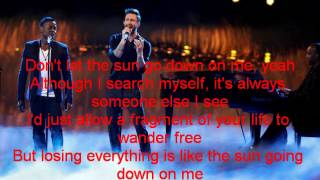 Damien and Adam Levine-Don't Let The Sun Go Down On Me-The Voice 7[Lyrics]