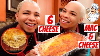HOW TO MAKE OUR SPECIAL 6 CHEESE BAKED MAC AND CHEESE 🧀 | IN DI KITCHEN WITH BADDIETWINZ 👨🏽‍🍳