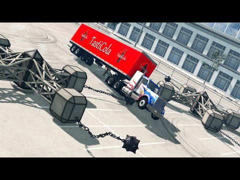 Spinners with Wrecking Balls vs Cars #10 - Beamng drive