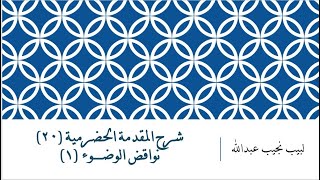 شرح المقدمة الحضرمية [نواقض الوضوء (1)] image