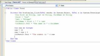 Download the video "Visual Basic 2008 for Beginners: Tutorial 4.2 - Variables"