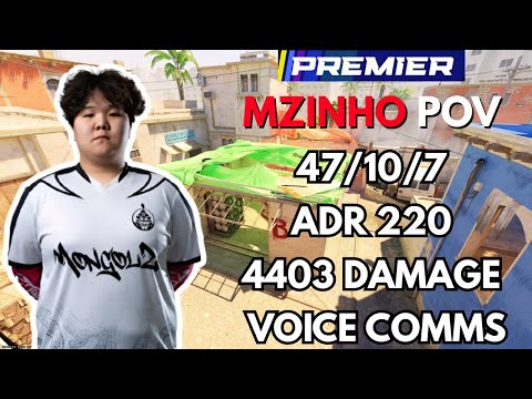 Mzinho POV + VOICE COMMS (47/10/7) ADR 220 4K DMG CS2 PREMIER - July 17th 2025