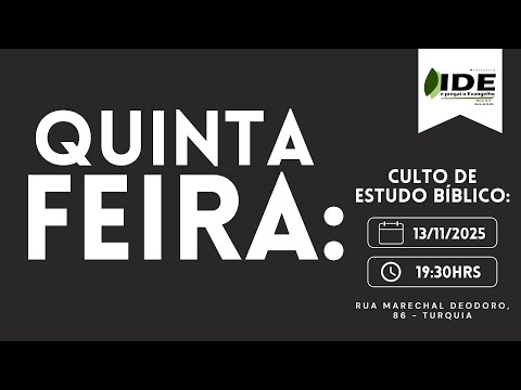 CULTO ONLINE | Quinta-feira - 13/11/2025
