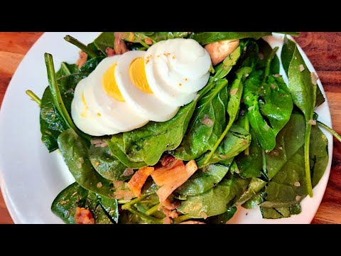 Classic Spinach Salad with Warm Bacon Dressing Recipe