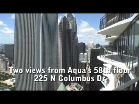 Two views from Aqua's 58th floor