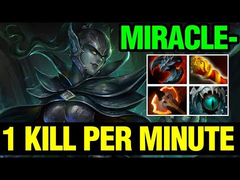 1 KILL PER MINUTE BY MIRACLE- PHANTOM ASSASSIN WITH DOUBLE RAMPAGE - Dota 2
